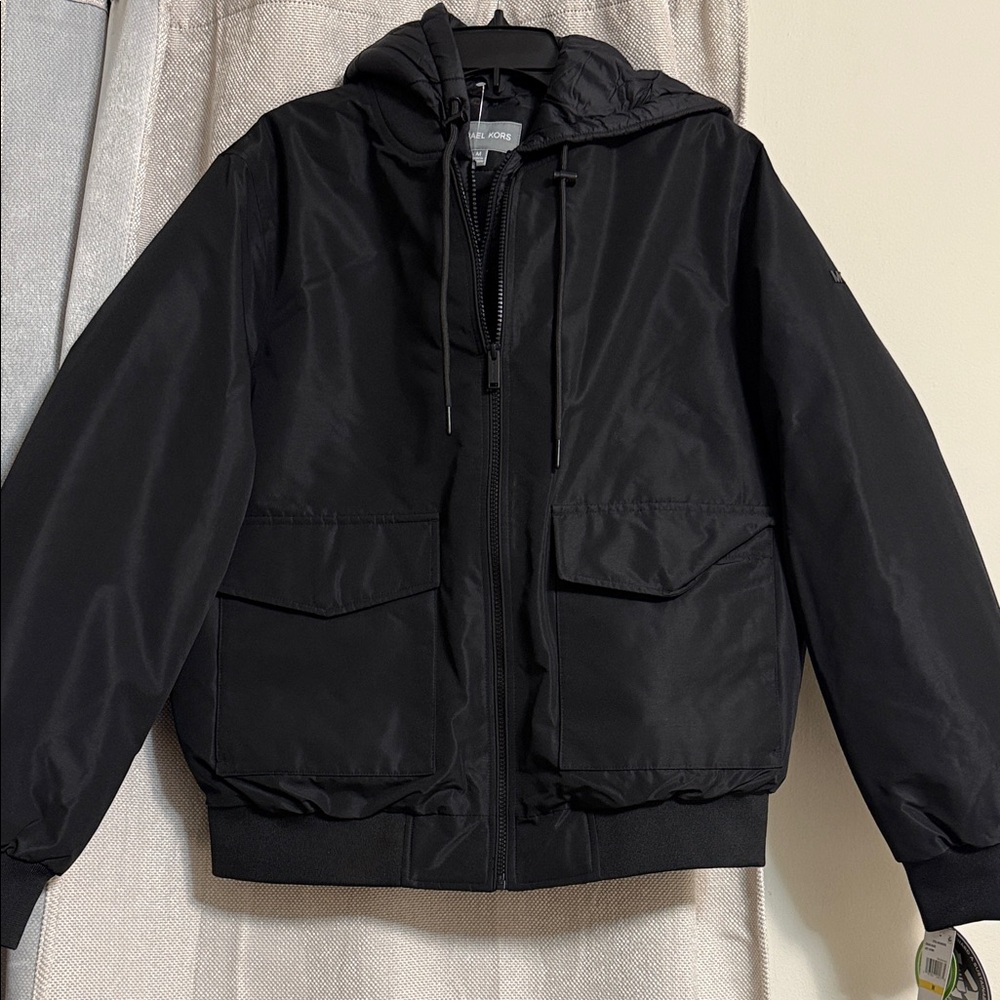 Brand new Men's Black Hooded  Michael Kors Jacket
